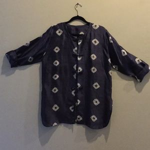 Batik pattern Tunic open front blouse